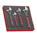 Teng Tools TEDADJ4 - 4 Piece Adjustable Wrench Set in EVA Tray TEDADJ4